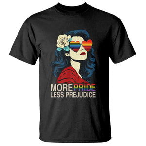 More Pride Less Prejudice T Shirt Retro Pride Month LGBTQ Feminist TS02 Black Print Your Wear
