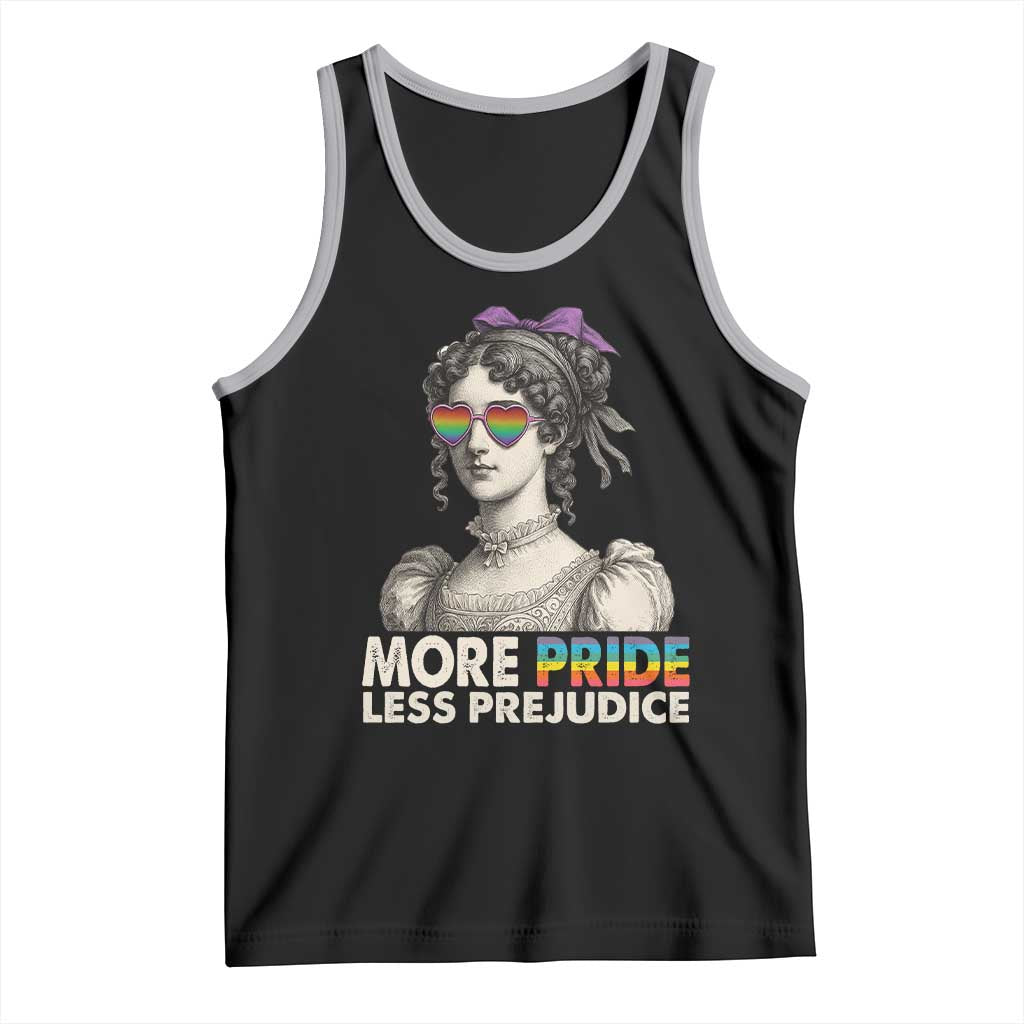 More Pride Less Prejudice Tank Top LGBTQ Proud Ally Pride Month TS10 Black Athletic Heather Print Your Wear