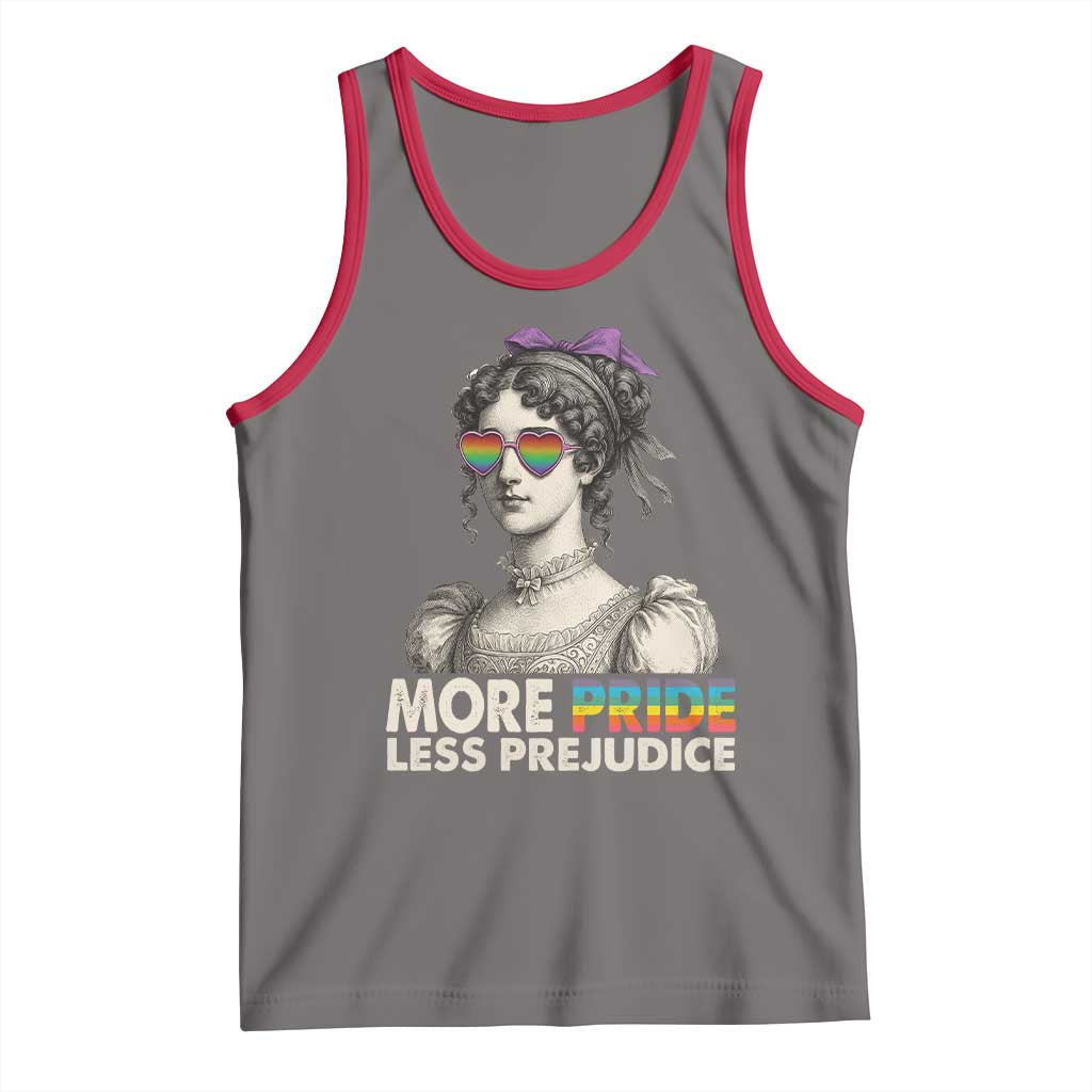 More Pride Less Prejudice Tank Top LGBTQ Proud Ally Pride Month TS10 Deep Heather Red Print Your Wear