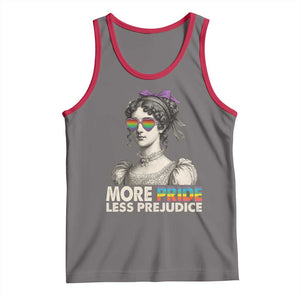 More Pride Less Prejudice Tank Top LGBTQ Proud Ally Pride Month TS10 Deep Heather Red Print Your Wear