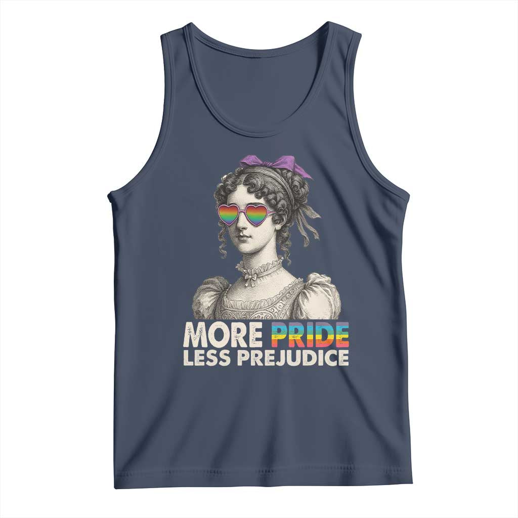 More Pride Less Prejudice Tank Top LGBTQ Proud Ally Pride Month TS10 Navy Print Your Wear