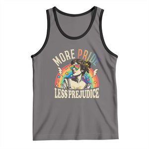 More Pride Less Prejudice Tank Top Pride Month LGBTQ Rainbow TS11 Deep Heather Black Print Your Wear