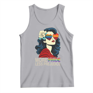 More Pride Less Prejudice Tank Top Retro Pride Month LGBTQ Feminist TS02 Athletic Heather Print Your Wear