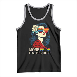 More Pride Less Prejudice Tank Top Retro Pride Month LGBTQ Feminist TS02 Black Athletic Heather Print Your Wear