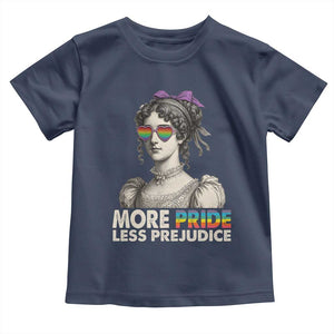 More Pride Less Prejudice Toddler T Shirt LGBTQ Proud Ally Pride Month TS10 Navy Print Your Wear