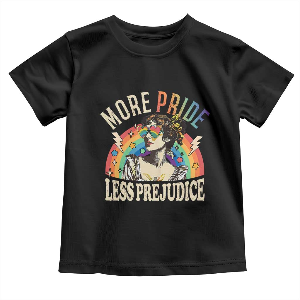 More Pride Less Prejudice Toddler T Shirt Pride Month LGBTQ Rainbow TS11 Black Print Your Wear