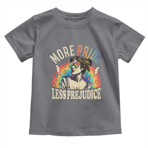 More Pride Less Prejudice Toddler T Shirt Pride Month LGBTQ Rainbow TS11 Charcoal Print Your Wear