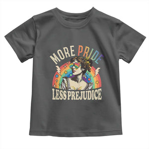 More Pride Less Prejudice Toddler T Shirt Pride Month LGBTQ Rainbow TS11 Dark Heather Print Your Wear