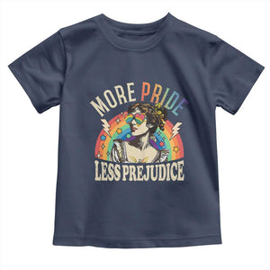 More Pride Less Prejudice Toddler T Shirt Pride Month LGBTQ Rainbow TS11 Navy Print Your Wear