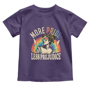 More Pride Less Prejudice Toddler T Shirt Pride Month LGBTQ Rainbow TS11 Purple Print Your Wear