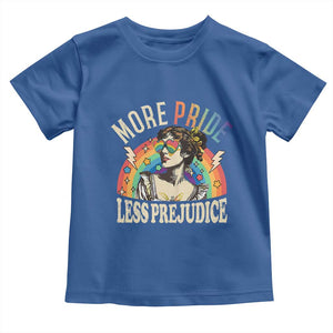 More Pride Less Prejudice Toddler T Shirt Pride Month LGBTQ Rainbow TS11 Royal Blue Print Your Wear