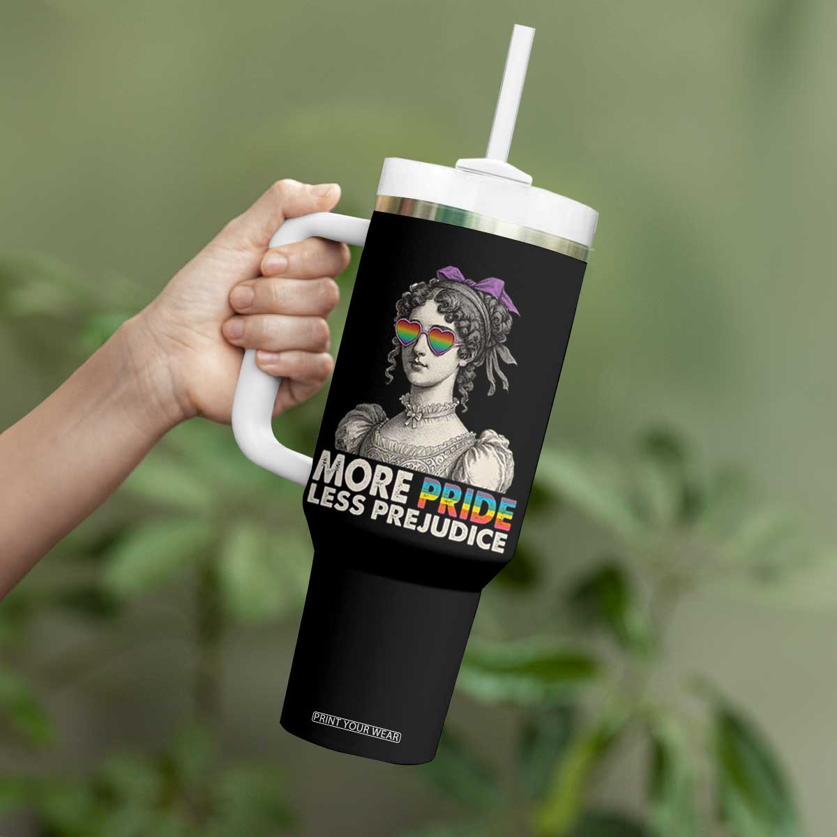 More Pride Less Prejudice Tumbler With Handle LGBTQ Proud Ally Pride Month TS10 Print Your Wear
