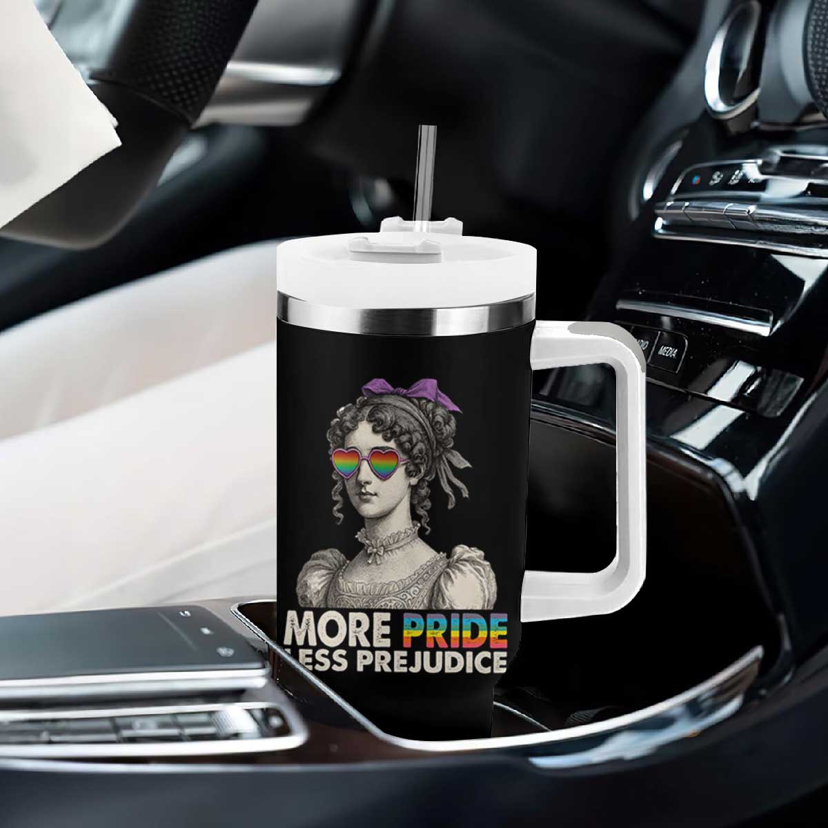 More Pride Less Prejudice Tumbler With Handle LGBTQ Proud Ally Pride Month TS10 Print Your Wear