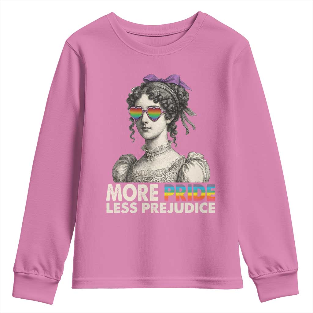 More Pride Less Prejudice Youth Sweatshirt LGBTQ Proud Ally Pride Month TS10 Azalea Print Your Wear