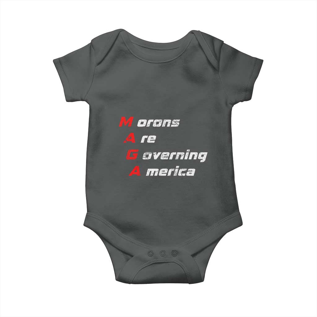 Morons Are Governing America Baby Onesie TS10 Dark Heather Print Your Wear