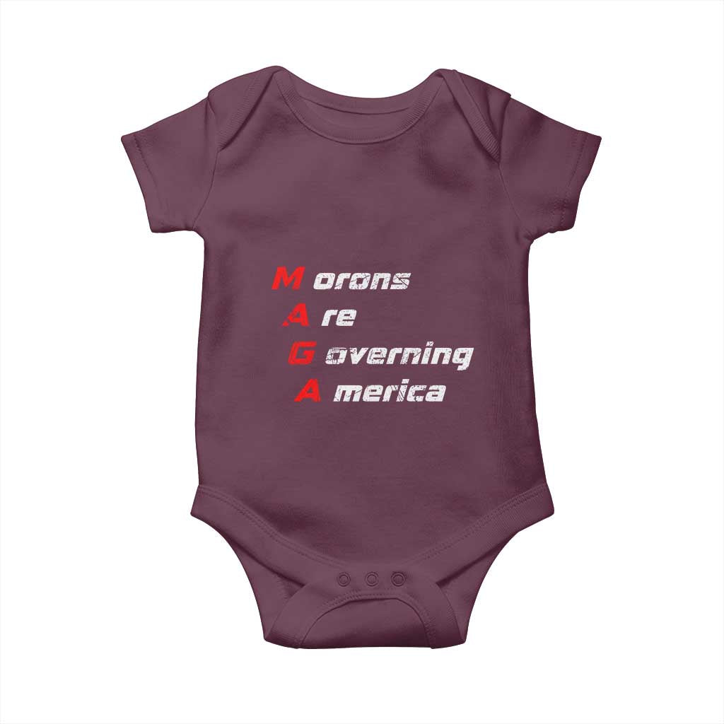 Morons Are Governing America Baby Onesie TS10 Maroon Print Your Wear