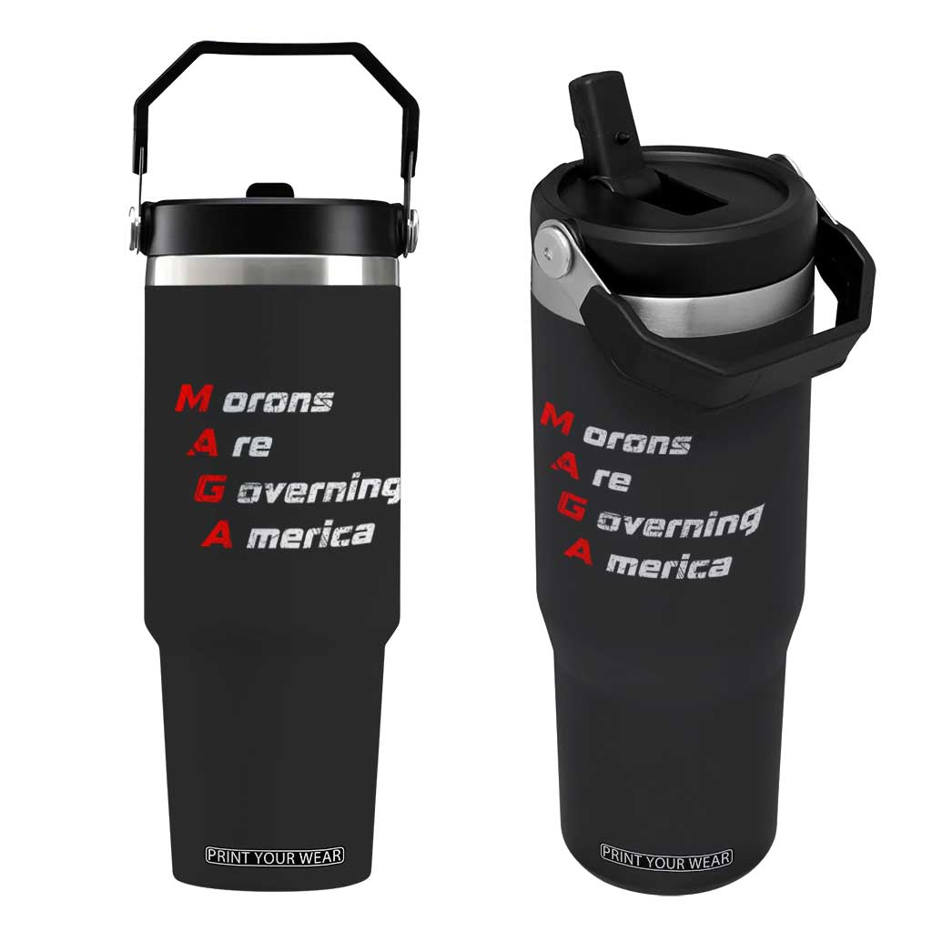 Morons Are Governing America Flip Straw Tumbler TS10 One Size: 30 oz Black Print Your Wear