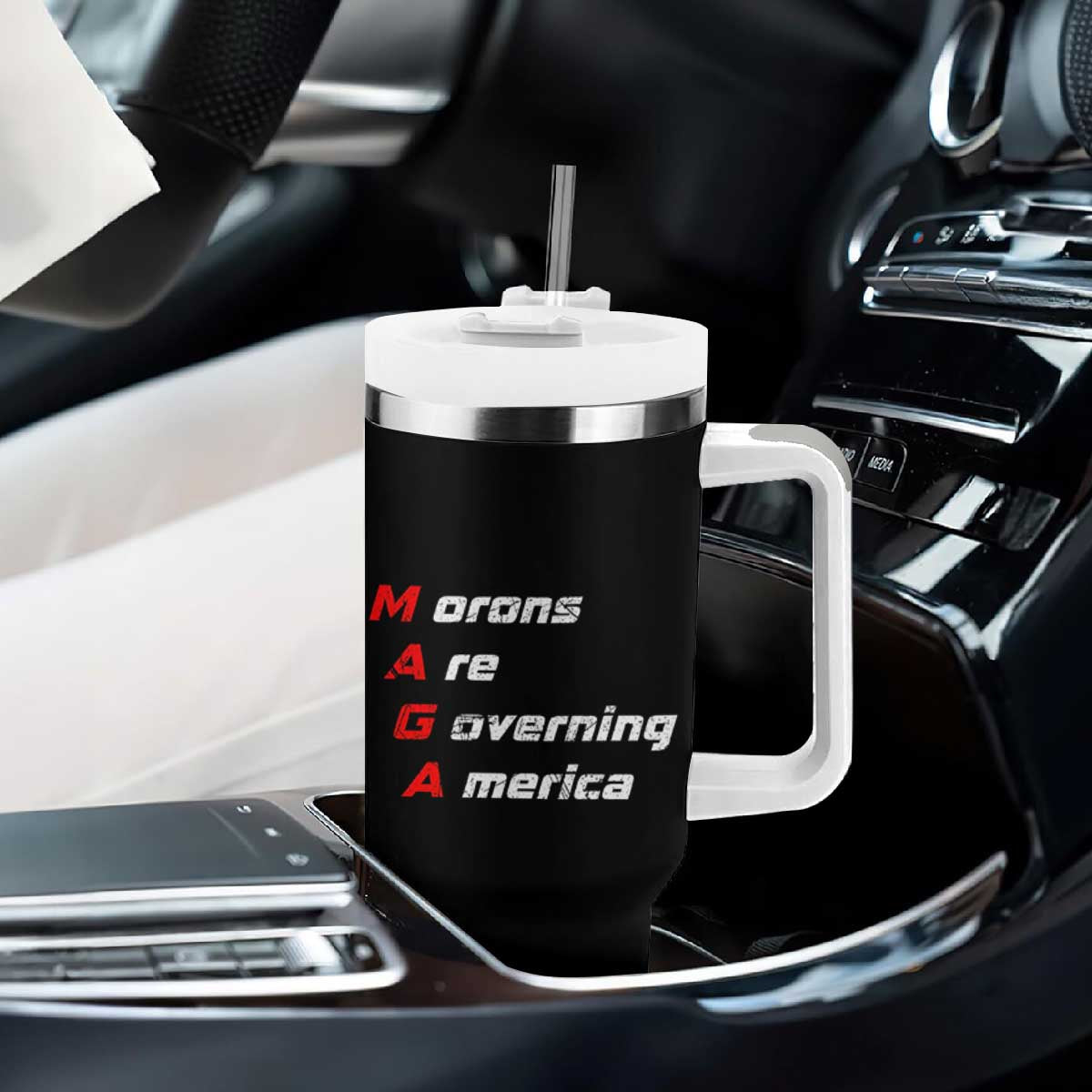 Morons Are Governing America Tumbler With Handle TS10 Print Your Wear