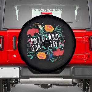 Motherhood Grace And Grit Spare Tire Cover Boho Floral Mother's Day TS11 Black Print Your Wear