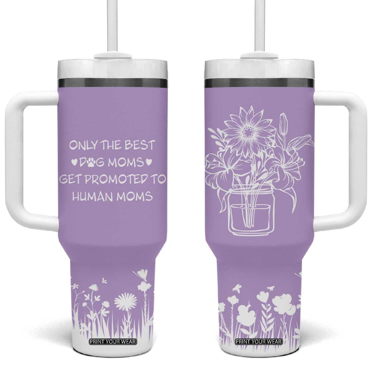 Mothers Day First Time Mom Gift Tumbler With Handle Gender Reveal Pregnancy Gift for Expecting Mom TB10 One Size: 40 oz Purple Print Your Wear