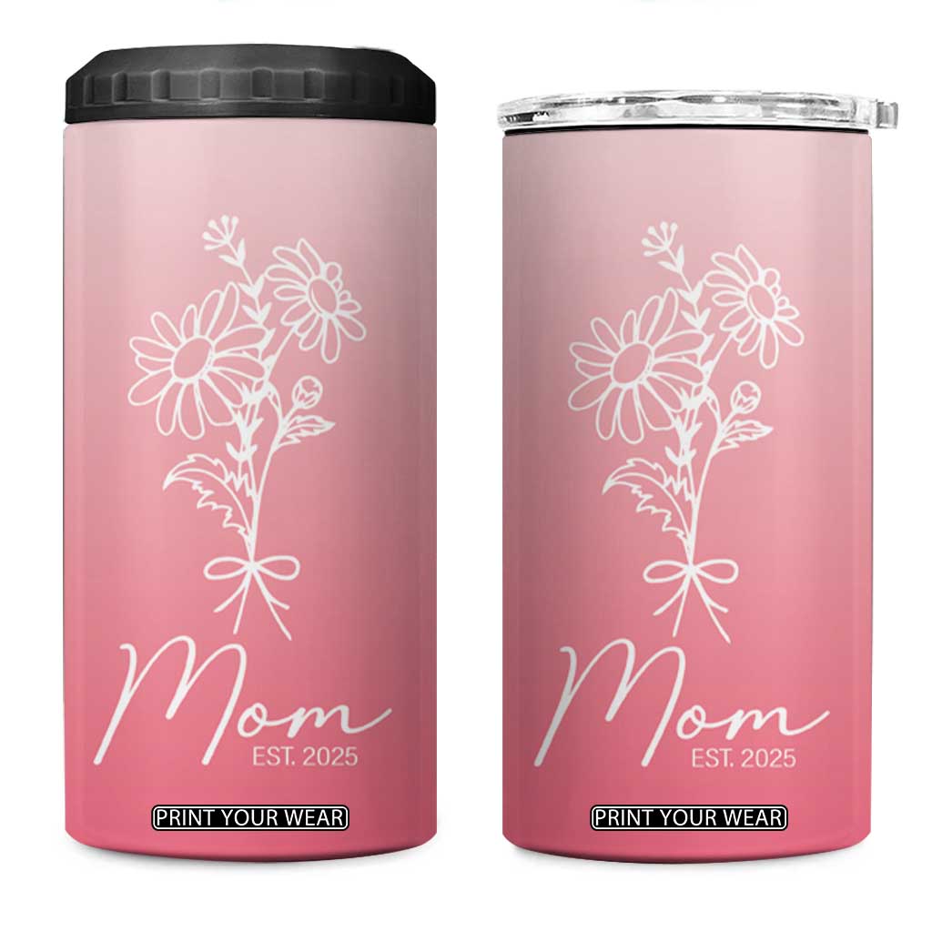 Mothers Day Gifts For New Mom 2025 4 in 1 Can Cooler Tumbler Flower First Time Mom Gift Pink TB10 One Size: 16 oz Misty Pink Print Your Wear