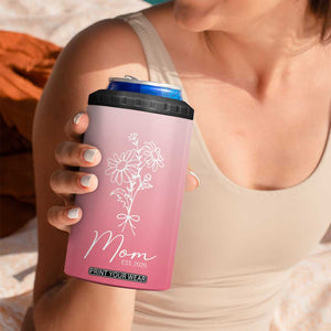 Mothers Day Gifts For New Mom 2025 4 in 1 Can Cooler Tumbler Flower First Time Mom Gift Pink TB10 Print Your Wear