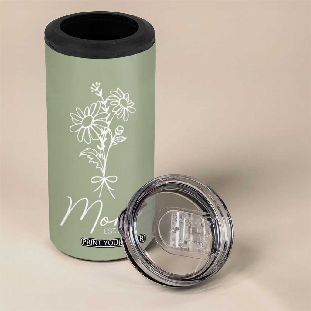 Mothers Day Gifts For New Mom 2025 4 in 1 Can Cooler Tumbler Flower First Time Mom Gift TB10 Print Your Wear