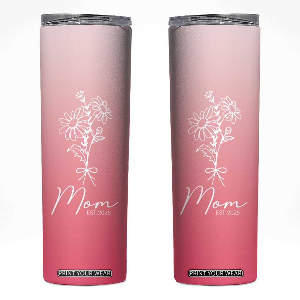 Mothers Day Gifts For New Mom 2025 Skinny Tumbler Flower First Time Mom Gift Pink TB10 Misty Pink Print Your Wear