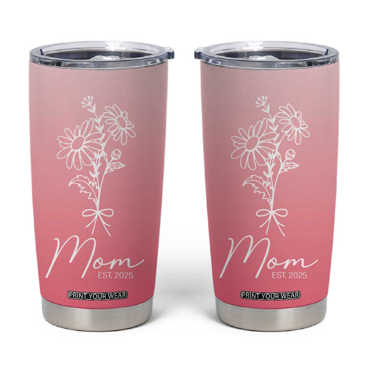 Mothers Day Gifts For New Mom 2025 Tumbler Cup Flower First Time Mom Gift Pink TB10 Misty Pink Print Your Wear