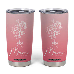 Mothers Day Gifts For New Mom 2025 Tumbler Cup Flower First Time Mom Gift Pink TB10 Misty Pink Print Your Wear
