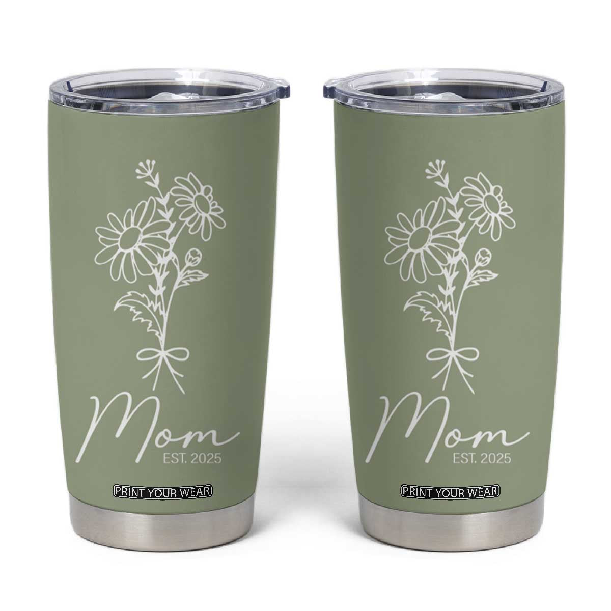 Mothers Day Gifts For New Mom 2025 Tumbler Cup Flower First Time Mom Gift TB10 Olive Print Your Wear