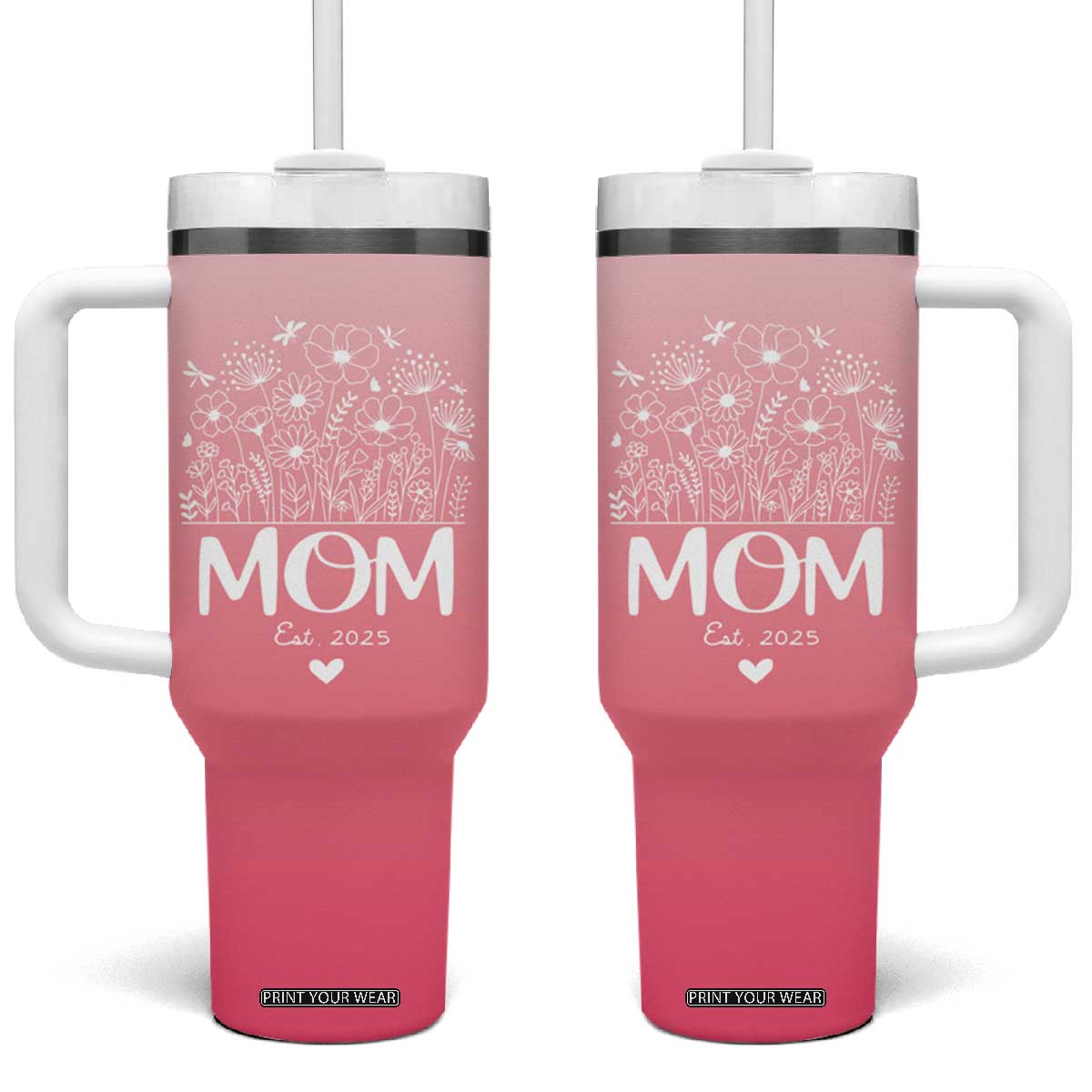 Mothers Day Gifts For New Mom 2025 Tumbler With Handle First Time Mom Pregnant Mommy Expecting Mother Pink TB10 One Size: 40 oz Misty Pink Print Your Wear