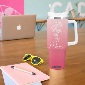 Mothers Day Gifts For New Mom 2025 Tumbler With Handle Flower First Time Mom Gift Pink TB10 Print Your Wear