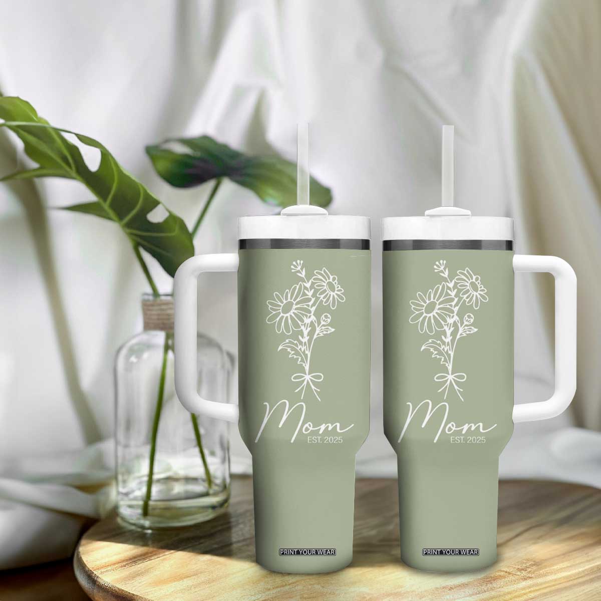 Mothers Day Gifts For New Mom 2025 Tumbler With Handle Flower First Time Mom Gift TB10 Print Your Wear