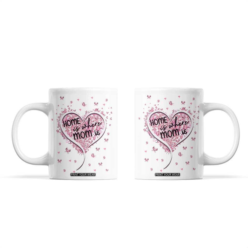 Mothers Day Gifts for Mom Coffee Mug Home is Where Mom Is TB10 White Print Your Wear