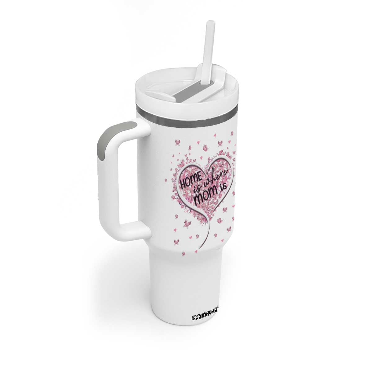 Mothers Day Gifts for Mom Tumbler With Handle Home is Where Mom Is TB10 Print Your Wear