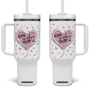 Mothers Day Gifts for Mom Tumbler With Handle Home is Where Mom Is TB10 One Size: 40 oz White Print Your Wear