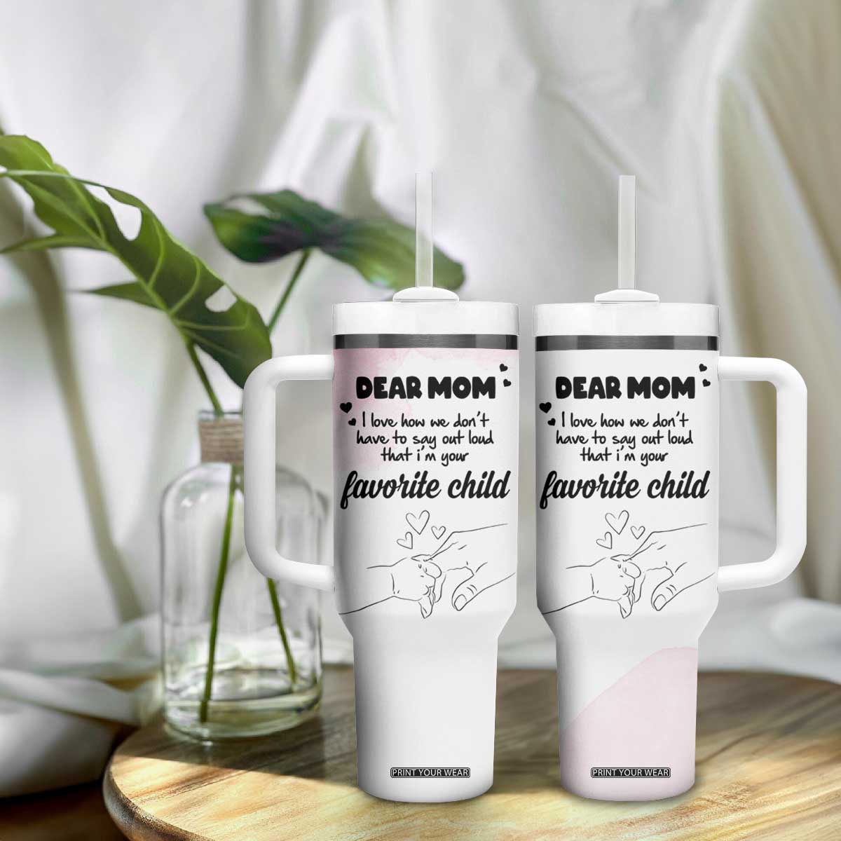 Mothers Day Gifts for Mom Tumbler With Handle Mama I'm Your Favorite Child TB10 Print Your Wear