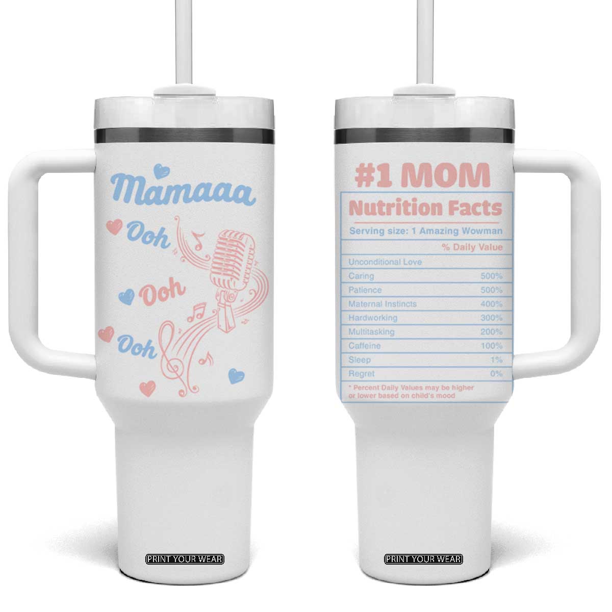Mothers Day Mom Gifts Tumbler With Handle For New Mother Bonus Mama Pregnant Mama TB10 One Size: 40 oz White Print Your Wear