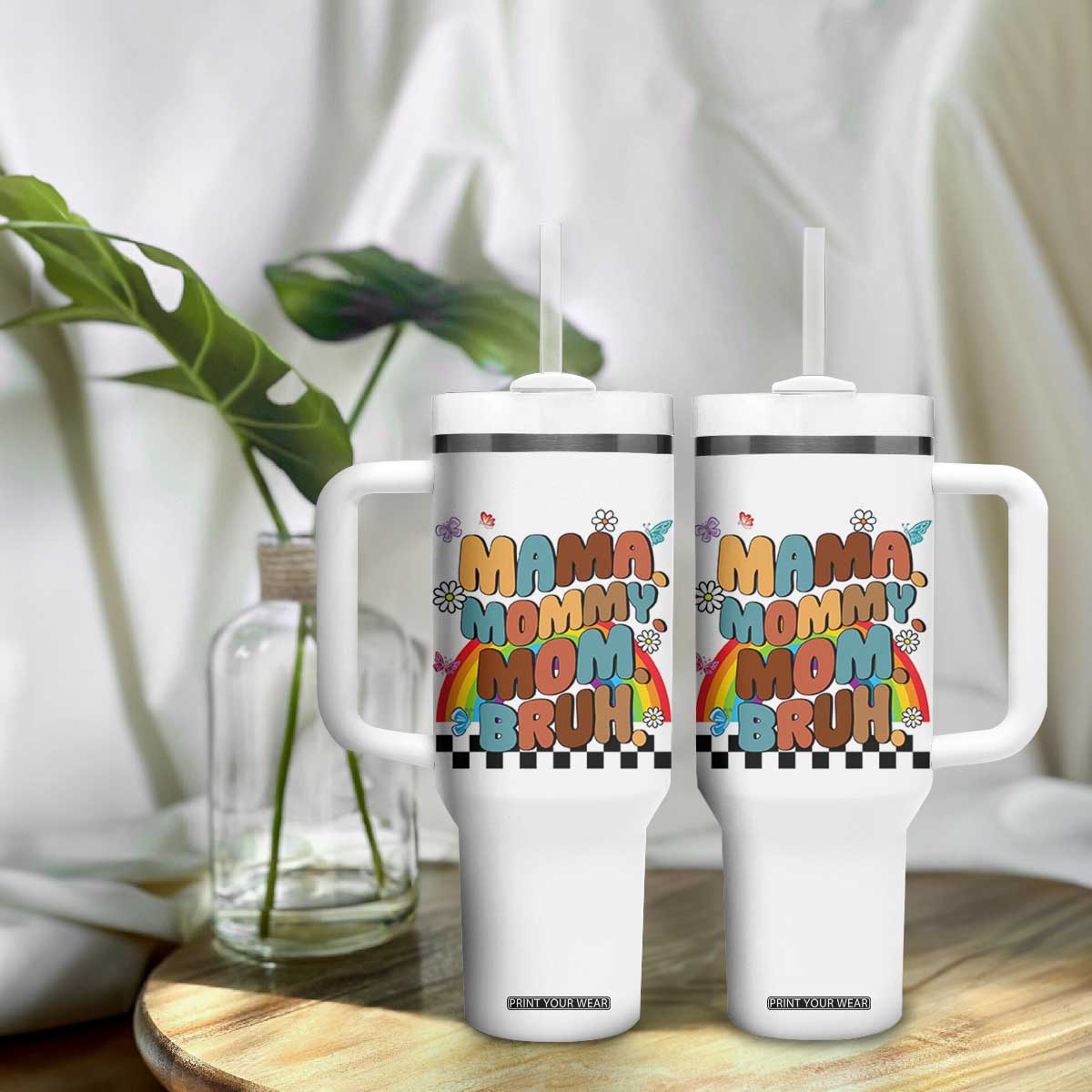 Mothers Day Mom Gifts Tumbler With Handle Mama Mommy Mom Bruh TB10 Print Your Wear