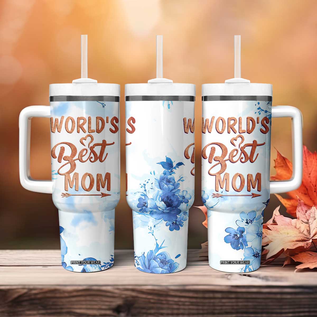 Mothers Gift Tumbler With Handle Funny World's Best Mom Gifts from Daughter Son TB10 Print Your Wear