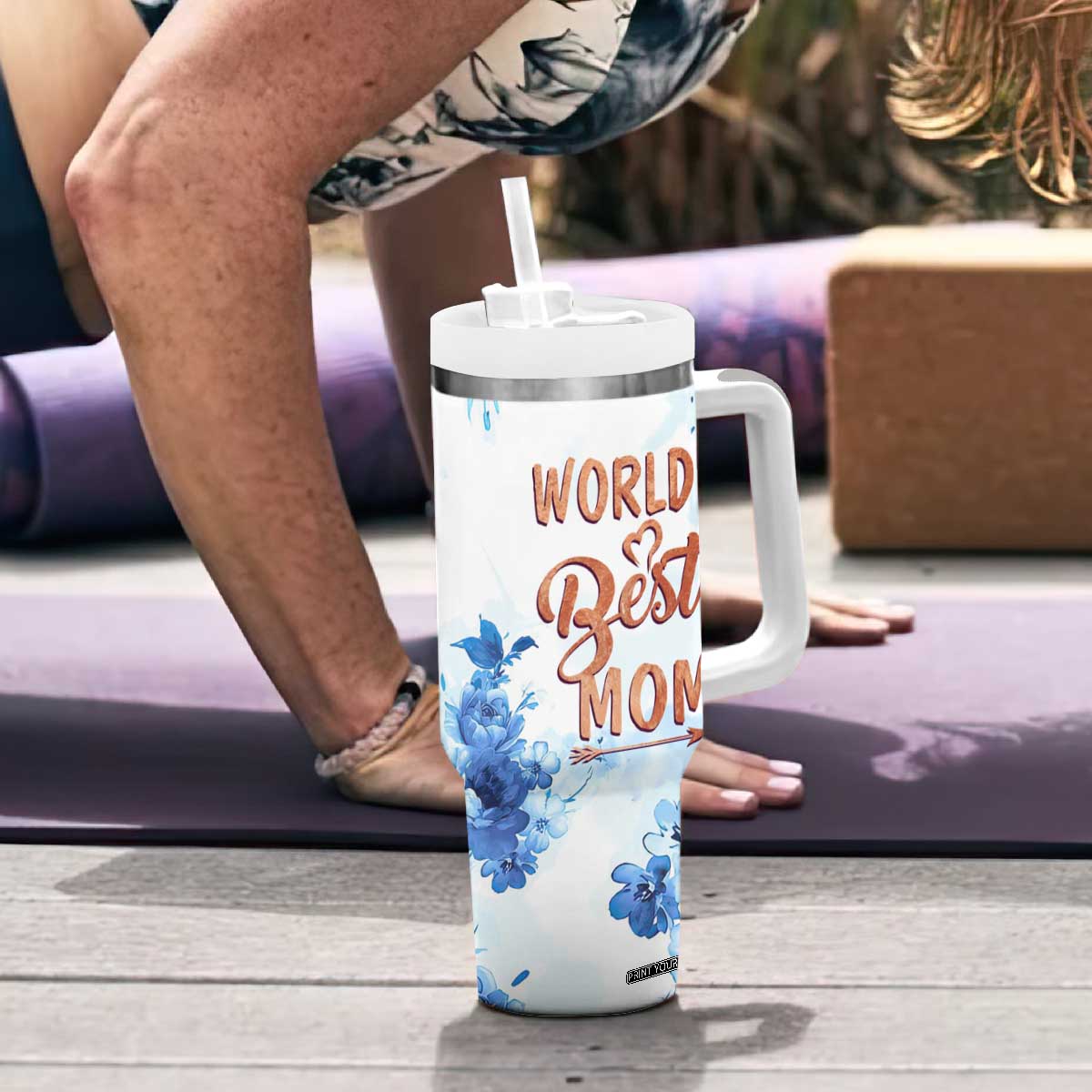 Mothers Gift Tumbler With Handle Funny World's Best Mom Gifts from Daughter Son TB10 Print Your Wear