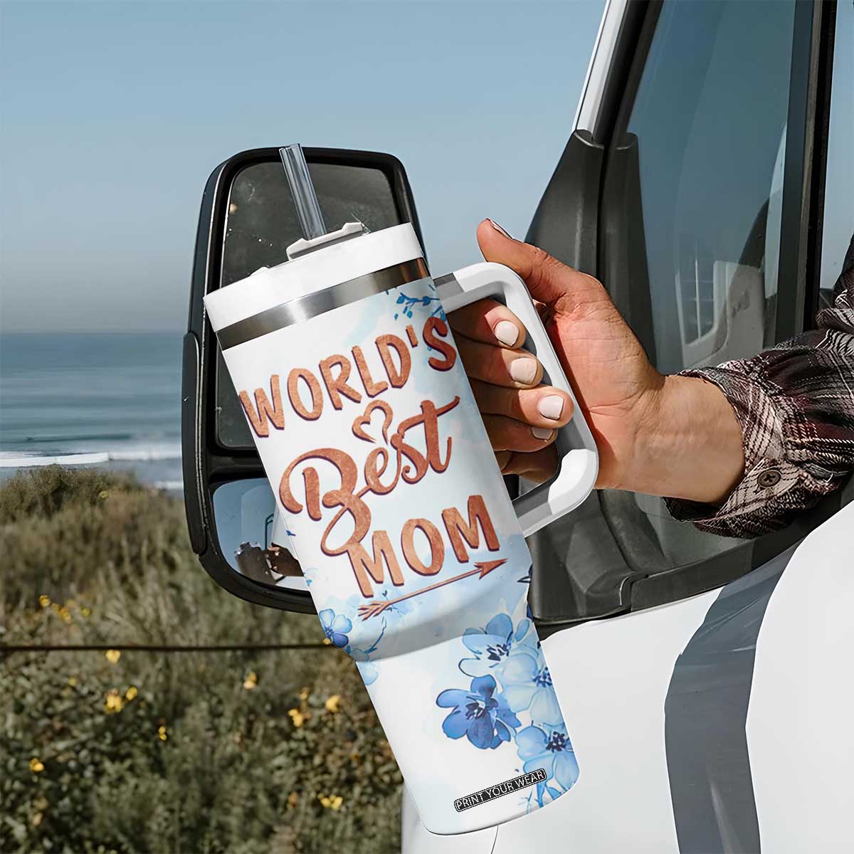 Mothers Gift Tumbler With Handle Funny World's Best Mom Gifts from Daughter Son TB10 Print Your Wear