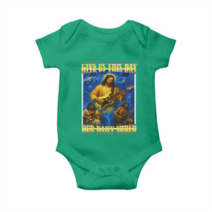 Music Give Us This Day Our Daily Shred Baby Onesie Funny Jesus Rock Guitar Meme TS02 Irish Green Print Your Wear