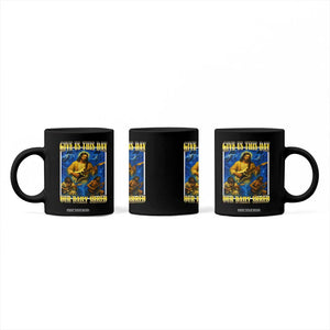 Music Give Us This Day Our Daily Shred Coffee Mug Funny Jesus Rock Guitar Meme TS02 Print Your Wear