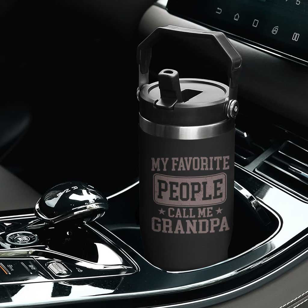 My Favorite People Call Me Grandpa Flip Straw Tumbler Retro Father's Day Grandpa Gift TS10 Print Your Wear