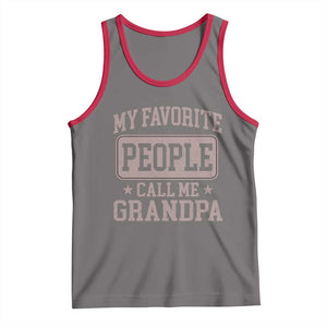 My Favorite People Call Me Grandpa Tank Top Retro Father's Day Grandpa Gift TS10 Deep Heather Red Print Your Wear