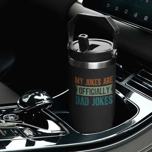 My Jokes Are Officially Dad Jokes Flip Straw Tumbler Funny New Dad First Fathers Day TS10 Print Your Wear