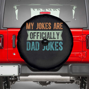 My Jokes Are Officially Dad Jokes Spare Tire Cover Funny New Dad First Fathers Day TS10 Black Print Your Wear