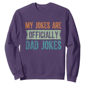 My Jokes Are Officially Dad Jokes Sweatshirt Funny New Dad First Fathers Day TS10 Purple Print Your Wear